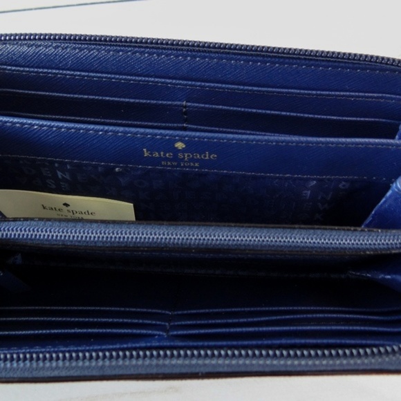 Kate Spade Neda Haven Lane Blue Polka Dot Wallet - Picture 5 of 5